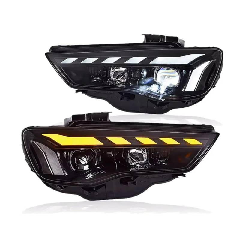 Autoscheinwerfer kompatibel for A3 2013 2014 2015 2016 8V Limousine Sportback S3 Upgrade RS5 Style DRL Blinker Scheinwerferbaugruppe(Original Halogen) von XXDRKEGS