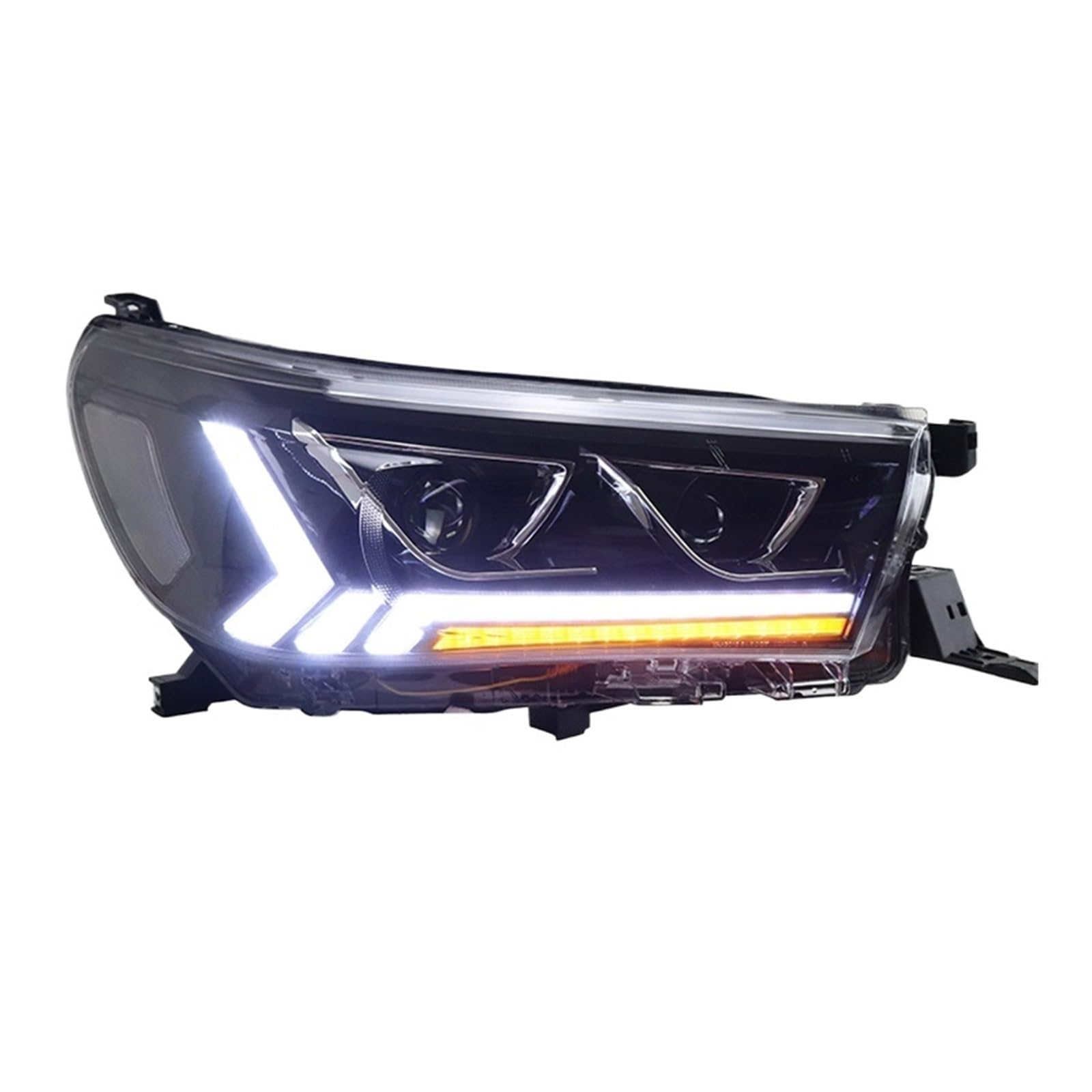 Autoscheinwerfer kompatibel for Toyota Hilux 2015 2016 2017 2018 2019 2020 Objektivlicht Scheinwerfer Montage(Left,Headlights no bulb) von XXDRKEGS