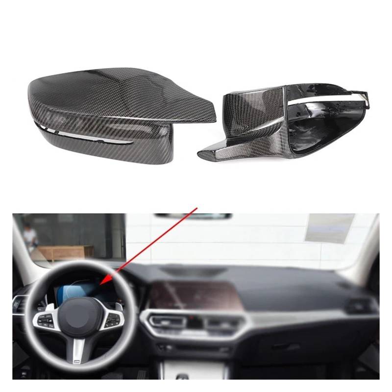 Carbon Fiber Seitenflügel Rückspiegel Abdeckkappen Kompatibel for BMW 3 Serie G20 G21 G28 320d 330e 330i 340i 2019-2022(Left Hand Drive) von XXDRKEGS