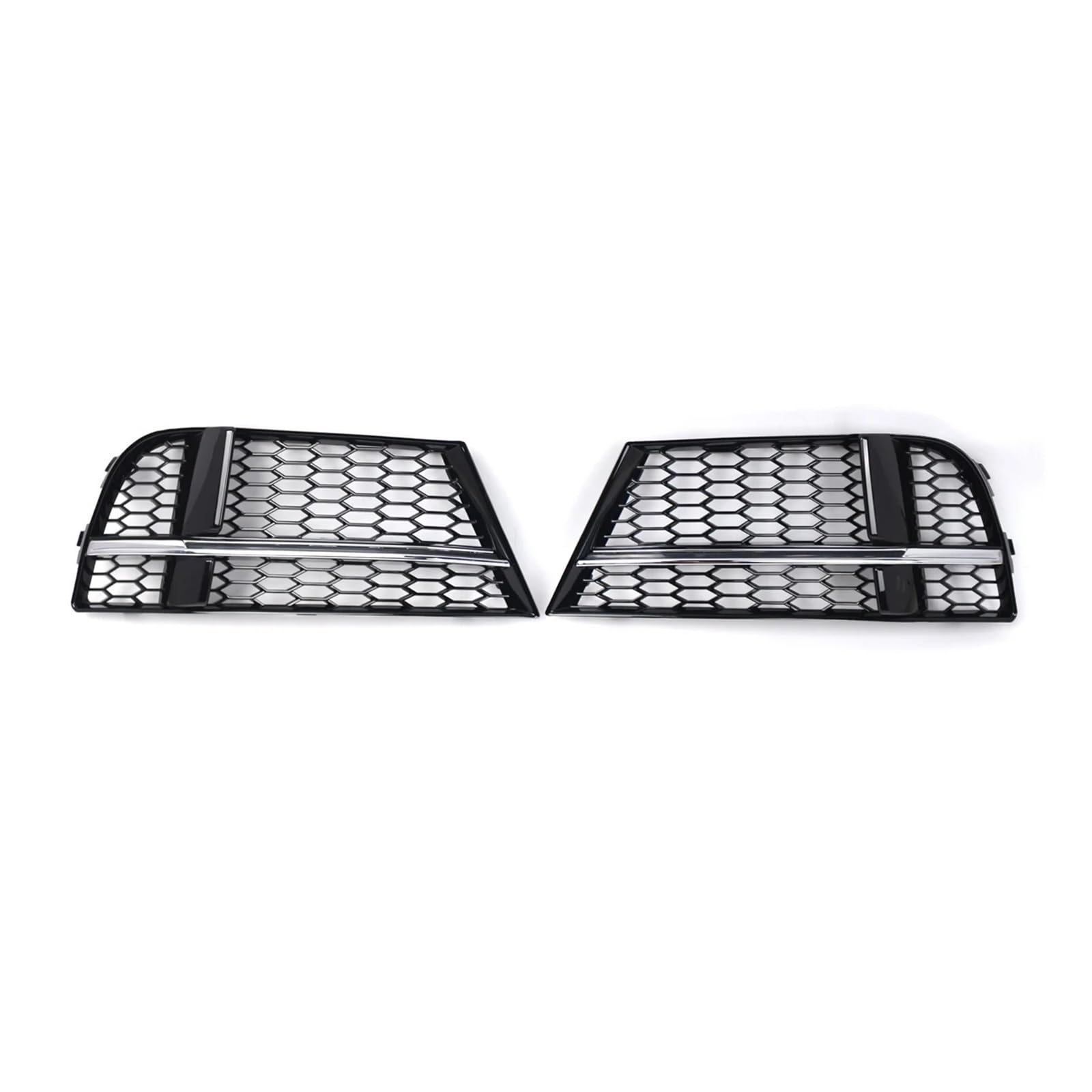 Chrom & Schwarz Waben Nebel Licht Lünette Grill Kompatibel for AUDI A3 8V S-LINE LIMOUSINE SPORTBACK CABRIO 17-19 Front Stoßstange Kühlergrill Abdeckung(Chrome Black) von XXDRKEGS