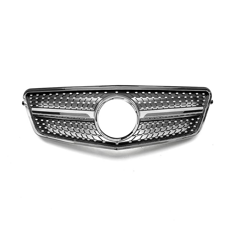 Frontgrill Racing Grill kompatibel for Benz E-Klasse W212 2010–2013 E250 E300 E350 E500 E550, silber/schwarz, obere Stoßstangenhaube(Silver) von XXDRKEGS