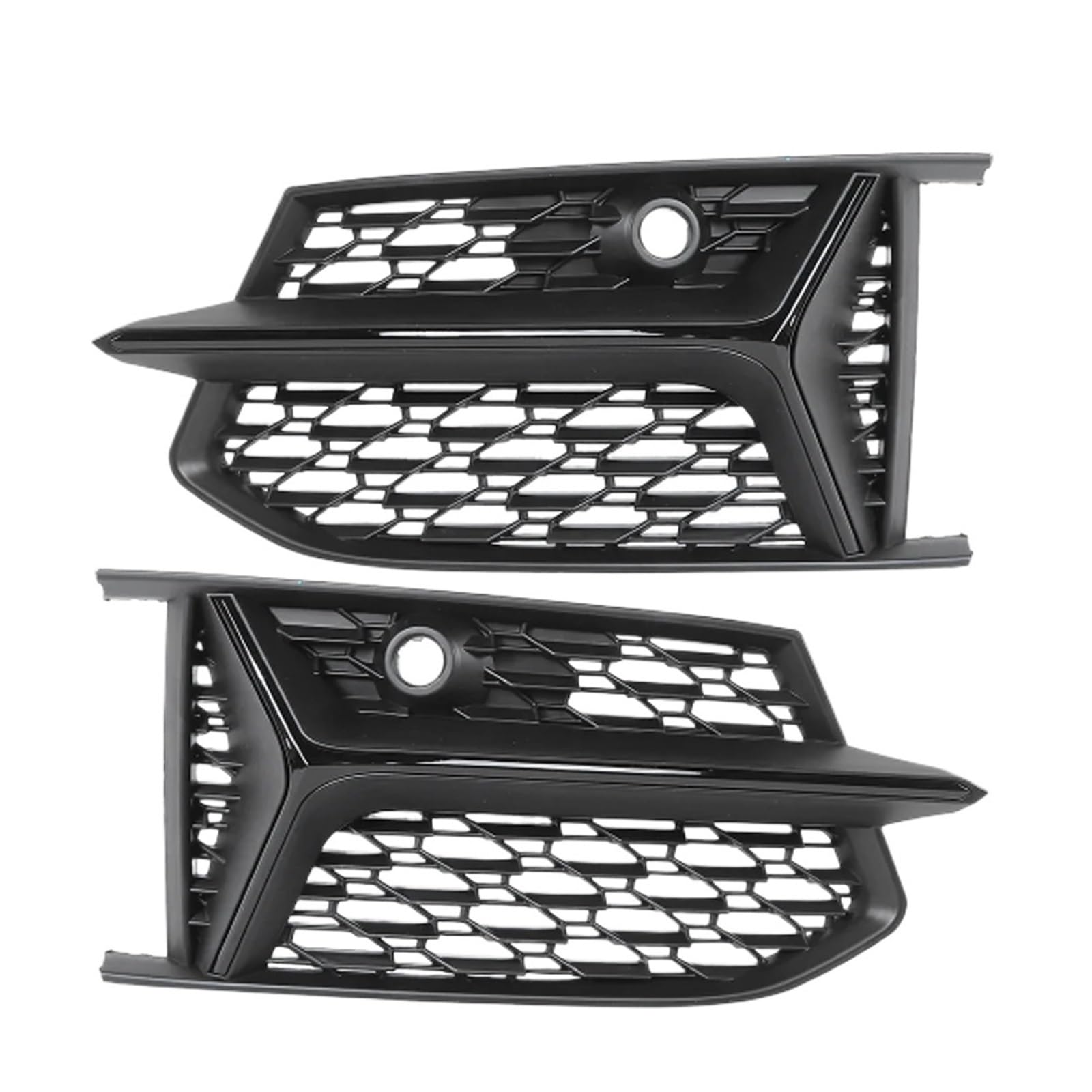 Kompatibel for A6 C8 S6 2019-2022 Sport Auto Front Stoßstange Nebel Licht Rahmen Nebel Lampe Kühlergrill Schutz Abdeckung zubehör Auto Teile(Glossy Black) von XXDRKEGS