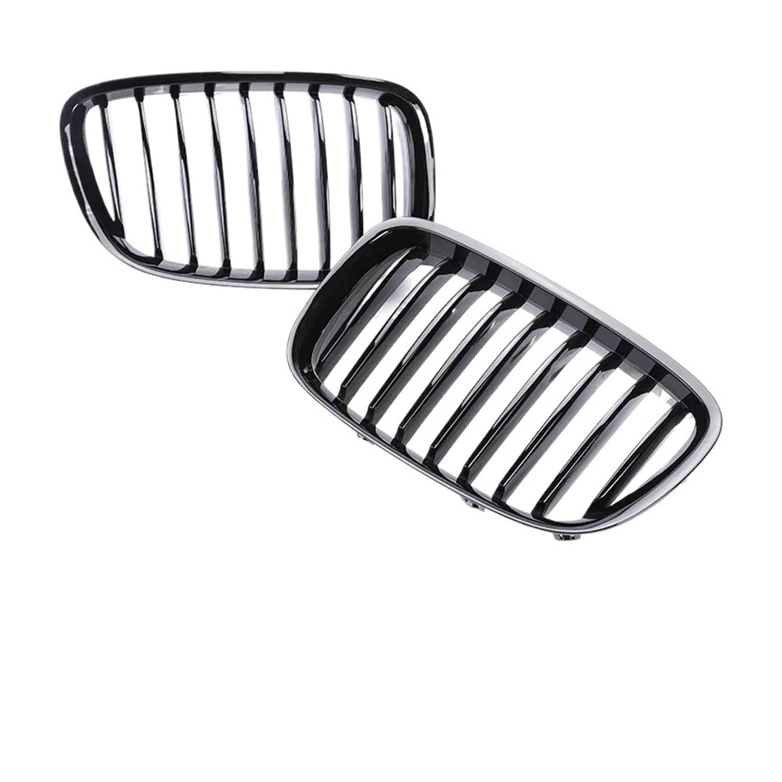 Kompatibel for BMW 5 Series GT F07 2010–2016. Kotflügel-Seiten-Kohlenstofffaser-Grills, glänzende schwarze Farbe, untere vordere Stoßstange, Nieren-Obergrill(Single Gloss Black) von XXDRKEGS