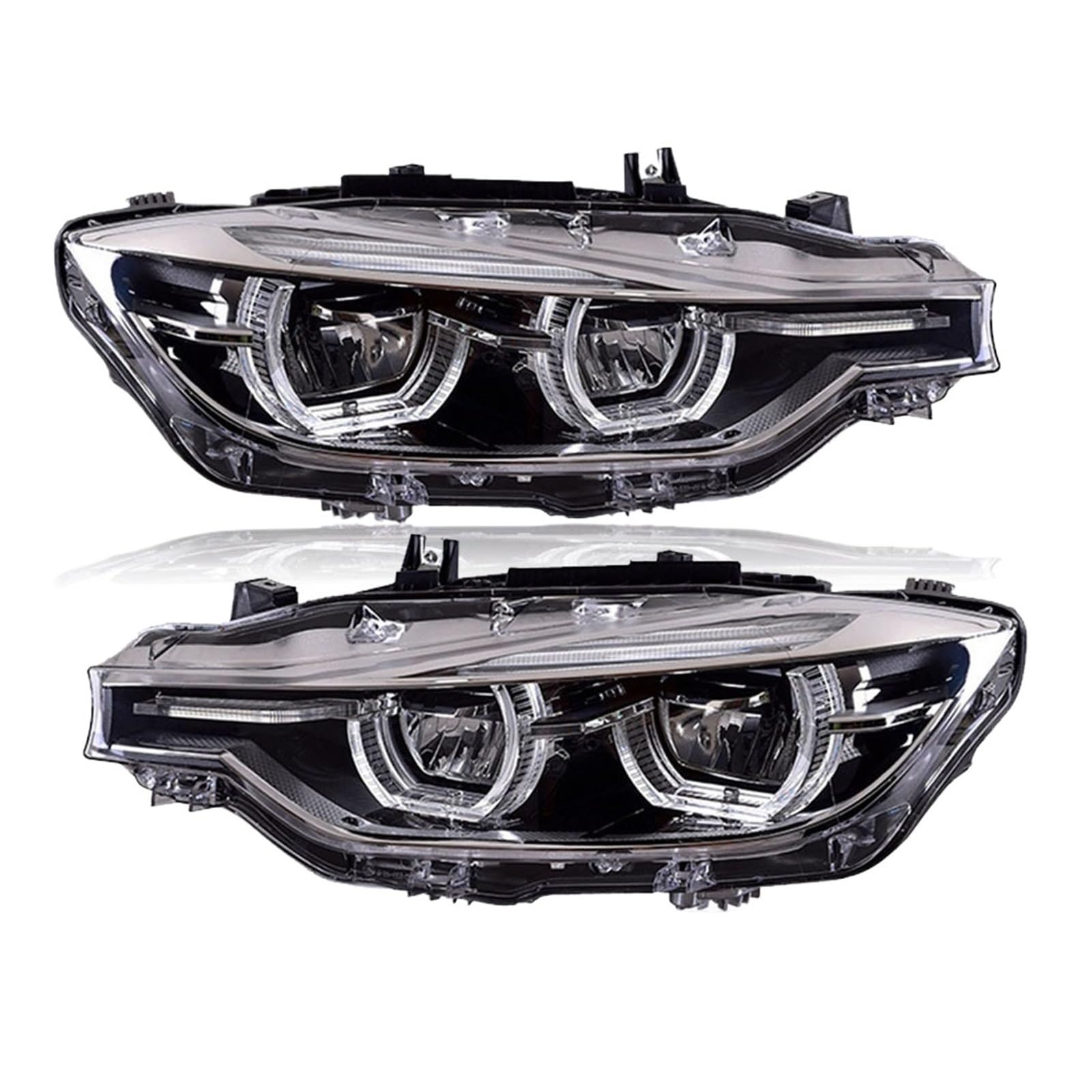 Kompatibel for BMW F30 Scheinwerfer 2013-2018 F35 ALLE Scheinwerfer 320i 318i 325i DRL Angel Eye Strahl Auto Zubehör RHD LHD Kopf Lampe(Original Halogen) von XXDRKEGS