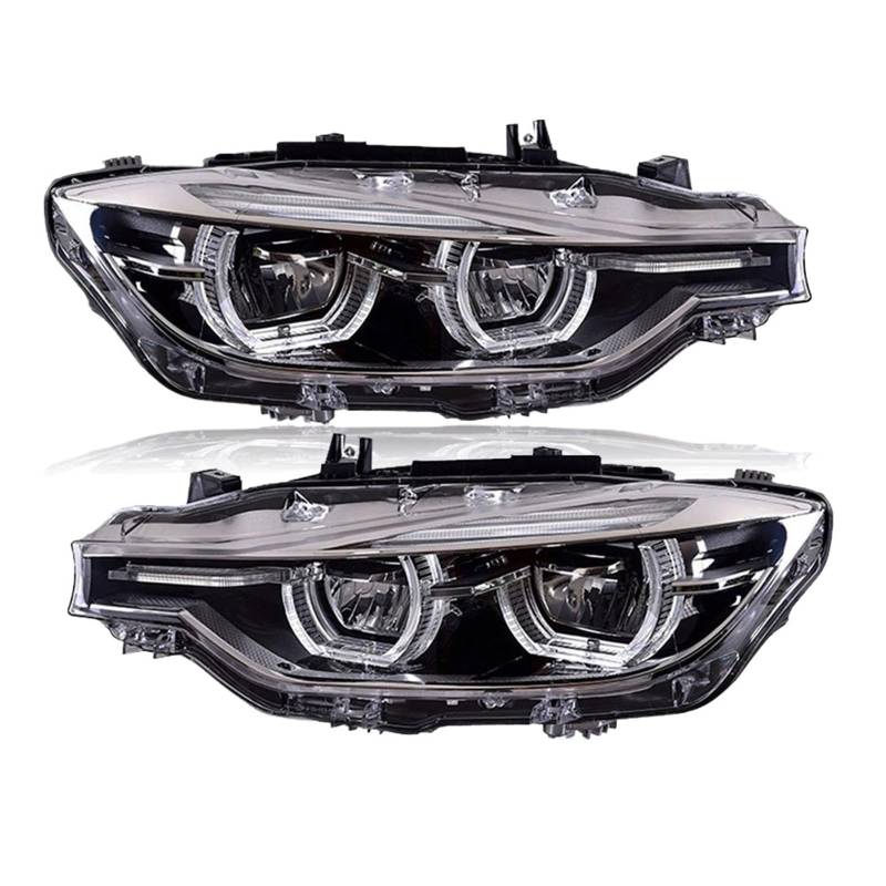 Kompatibel for BMW F30 Scheinwerfer 2013-2018 F35 ALLE Scheinwerfer 320i 318i 325i DRL Angel Eye Strahl Auto Zubehör RHD LHD Kopf Lampe(Original Halogen) von XXDRKEGS