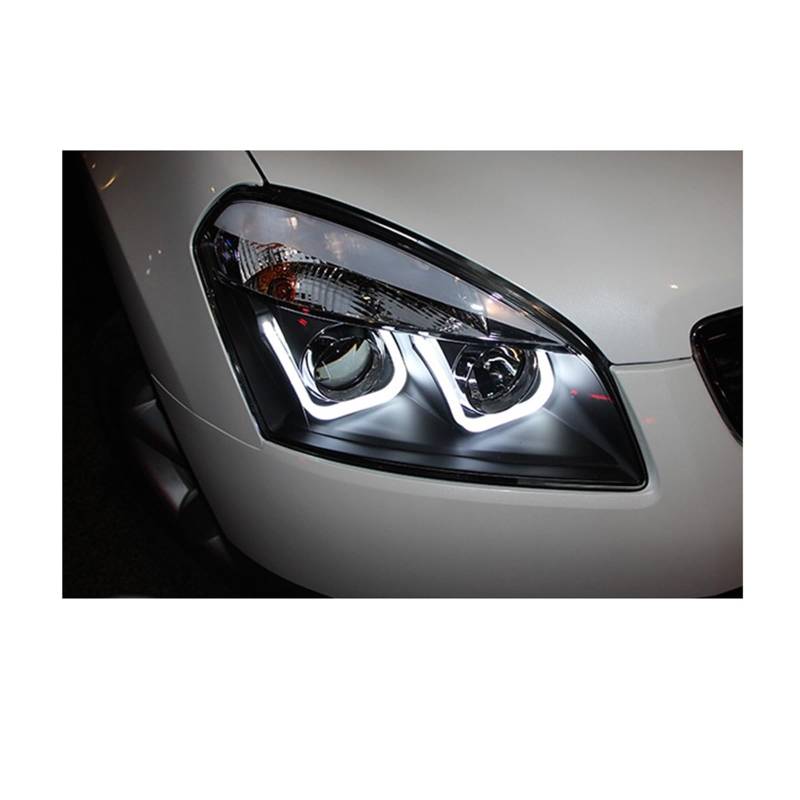 Kopflampe kompatibel for Nissan Qashqai Scheinwerfer 2008–2015 Autolichter Angel Eyes Xenon KIT Nebelscheinwerfer Tagfahrlicht(Xenon) von XXDRKEGS