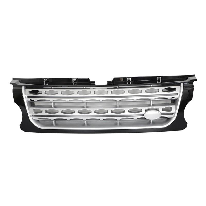 Kühlergrill kompatibel for Land Rover Discovery 4 LR4 2014–2016 L319, vordere Stoßstange, Mittelverkleidung, Styling, obere Renngitter, Schutz, Autozubehör(Black Silver) von XXDRKEGS