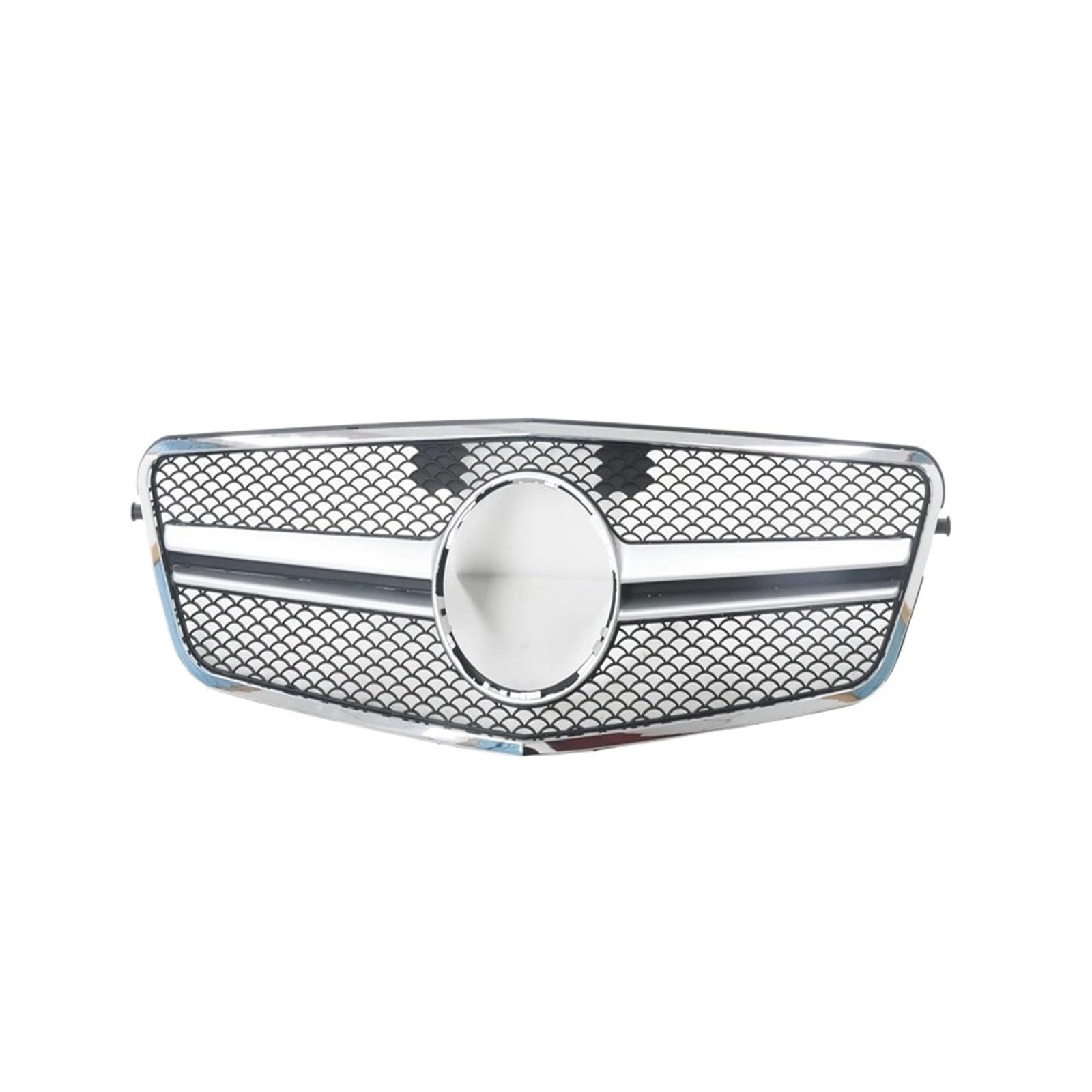 Schwarz/Silber Frontgrill kompatibel for Benz W212 E-Klasse 2009–2013 E300 E350 E200 kompatibel for AMG-Stil Limousine obere Stoßstangenhaube Netzgrill(Silver) von XXDRKEGS