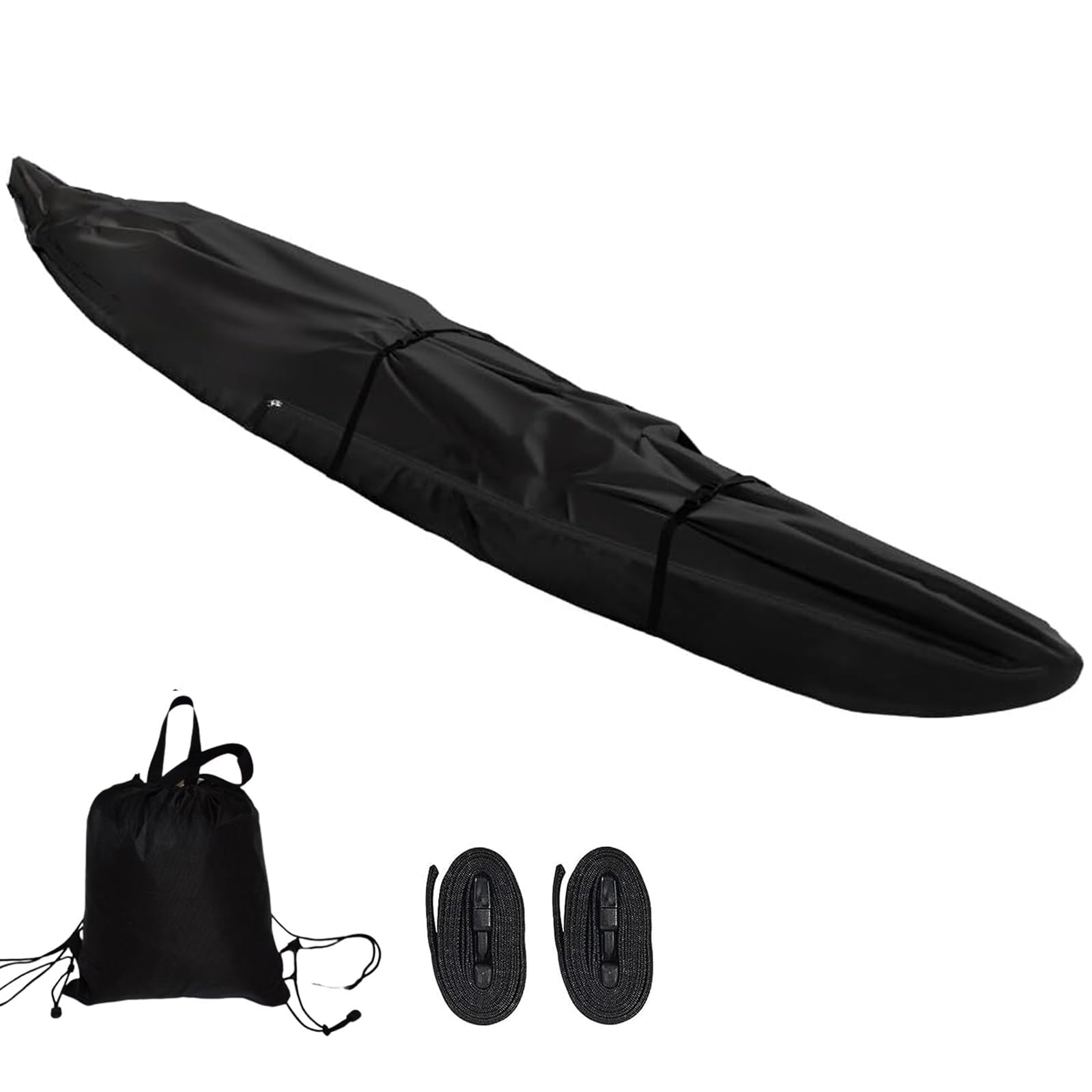 Bootsabdeckung, Kajakabdeckung, Kajak-Abdeckungen mit Reißverschluss 420D for die Lagerung im Freien, Regenschutz, wasserdicht, Staubschutz, Sonnenschutz, Abdeckung for Kajak, Boot, Kanu(Black,10FT) von XXHNBF