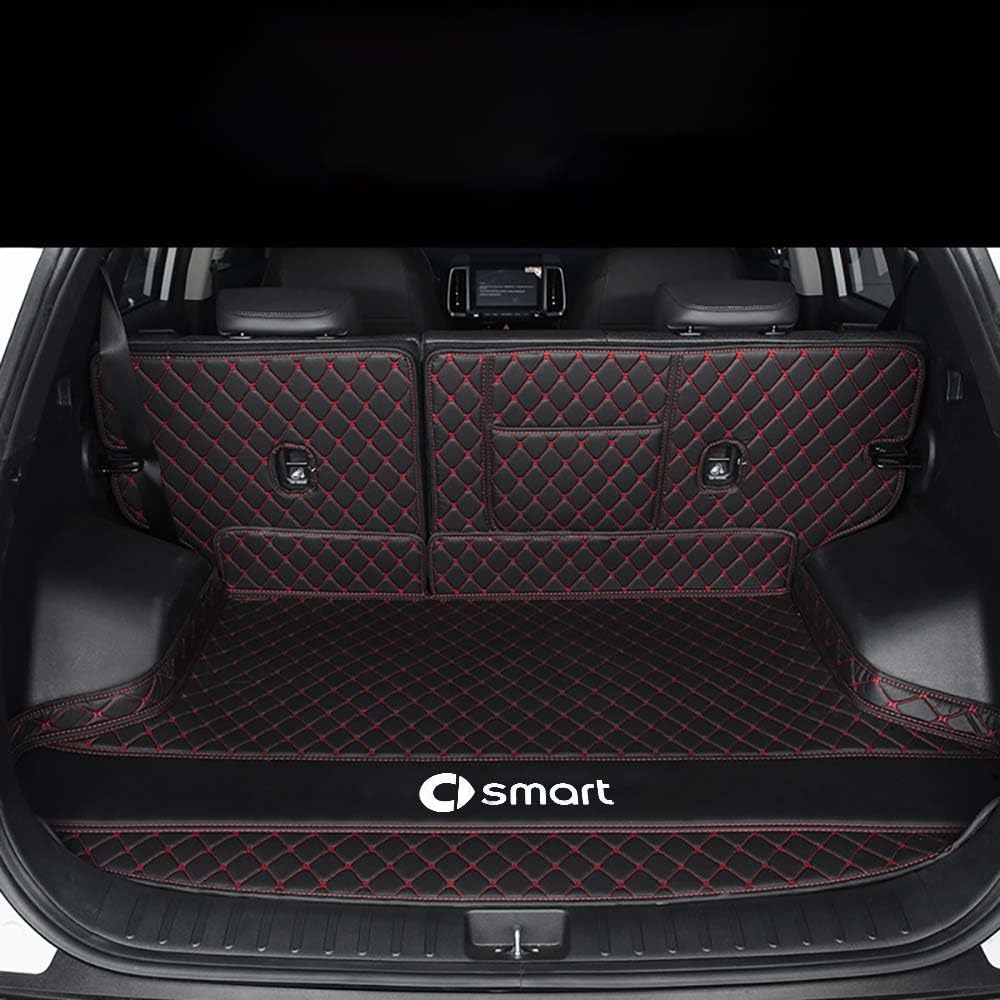 Auto All Inclusive Kofferraummatten, Für Smart forfour 2015-(no Audio, Integrated backrest), Allwetter Kofferraumwanne Cargo Teppich Kratzfeste KofferraumSchutzmatte,C von XXMMHTFD