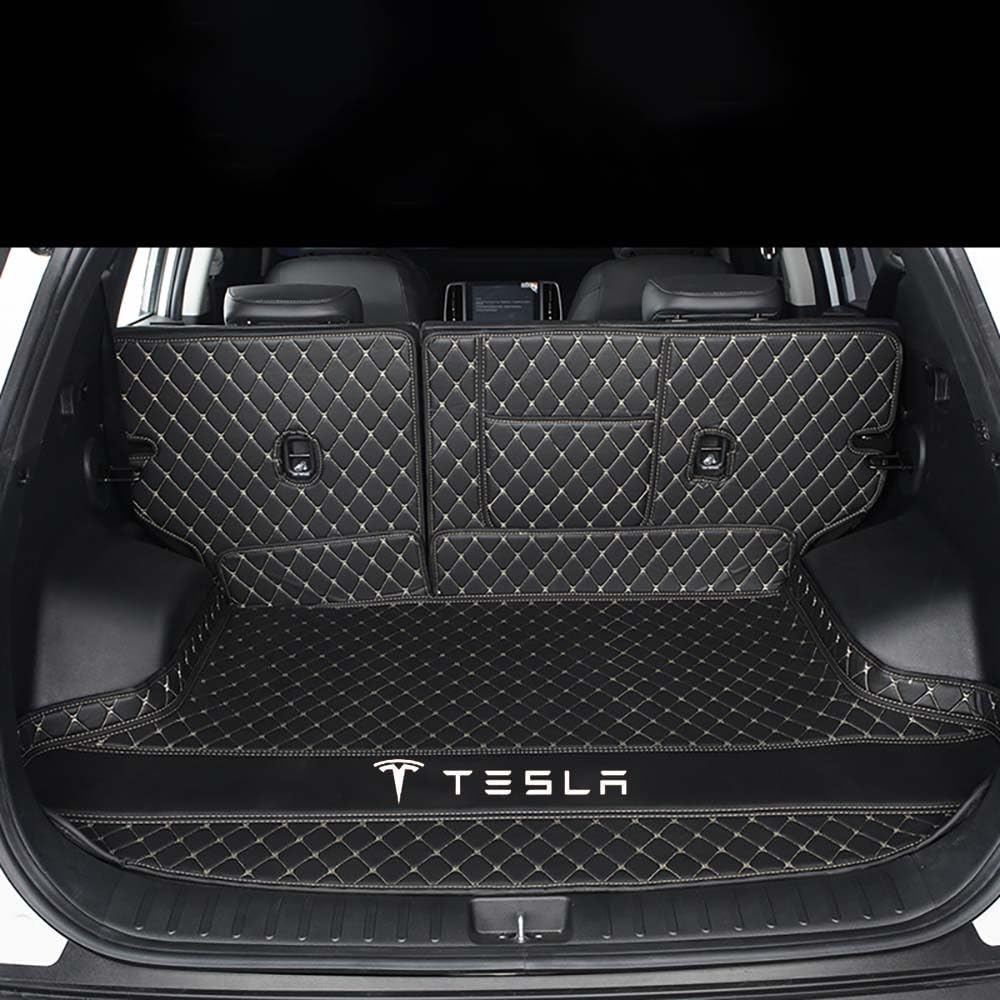 Auto All Inclusive Kofferraummatten, Für Tesla Model S 2014-2018, Allwetter Kofferraumwanne Cargo Teppich Kratzfeste KofferraumSchutzmatte,F von XXMMHTFD
