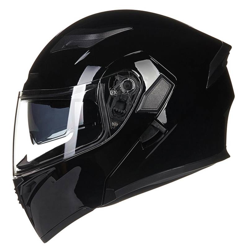 Hochklappen Motorrad-Helm Damen Männer Modulare Vollgesichtshelme HD-Objektiv PC-Doppelspiegel, DOT/ECE-geprüft, Crash Street Helme Vent Design, herausnehmbares Innenfutter,A-XXL(63~64cm) von XYLGJYT