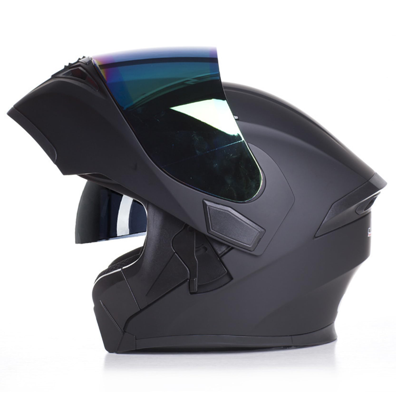 Hochklappen Motorrad-Helm Damen Männer Modulare Vollgesichtshelme HD-Objektiv PC-Doppelspiegel, DOT/ECE-geprüft, Crash Street Helme Vent Design, herausnehmbares Innenfutter,B-M(57~58cm) von XYLGJYT