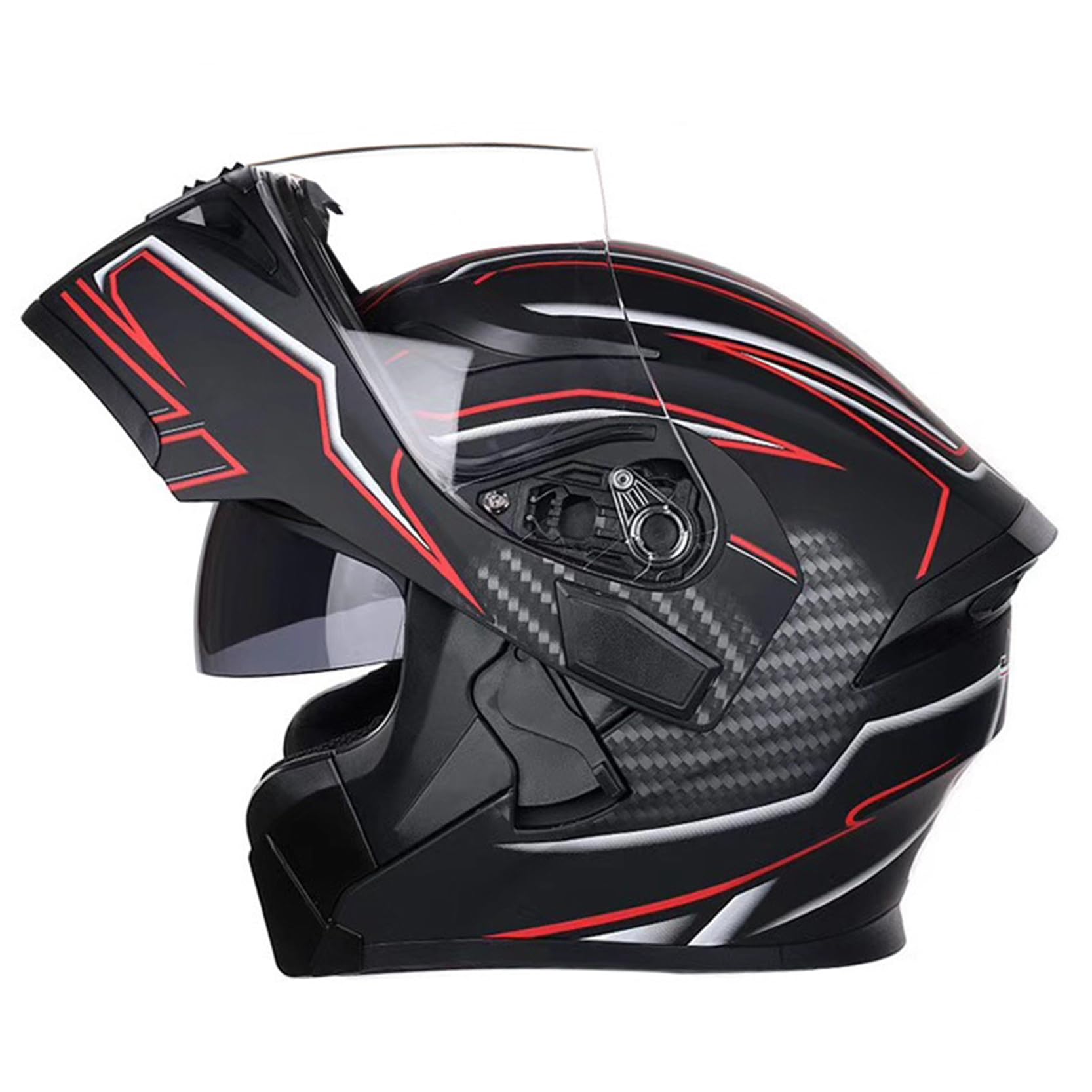 Hochklappen Motorrad-Helm Damen Männer Modulare Vollgesichtshelme HD-Objektiv PC-Doppelspiegel, DOT/ECE-geprüft, Crash Street Helme Vent Design, herausnehmbares Innenfutter,D-XL(61~62cm) von XYLGJYT