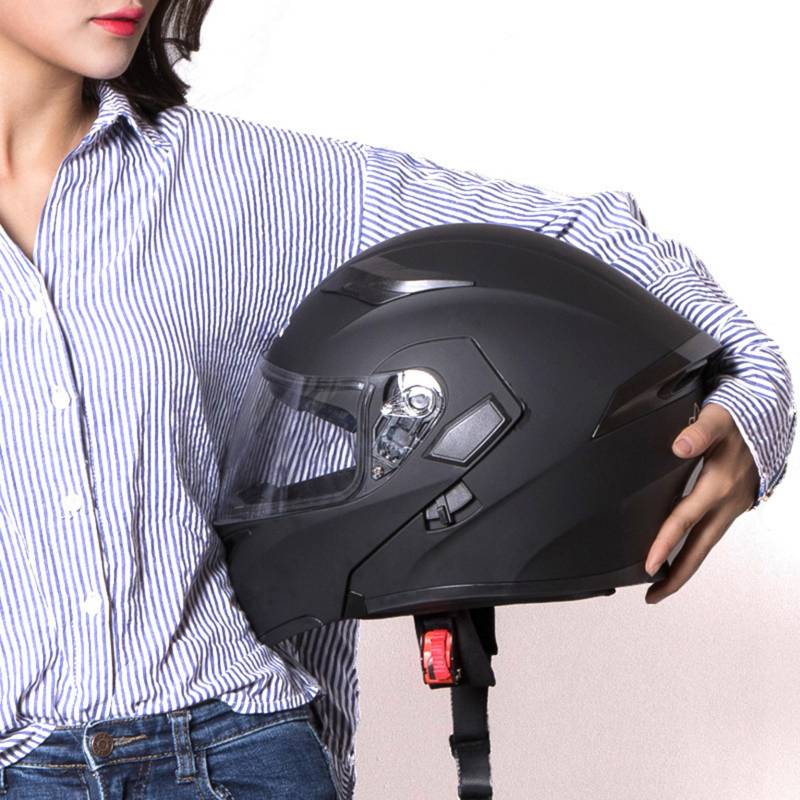 Hochklappen Motorrad-Helm Damen Männer Modulare Vollgesichtshelme HD-Objektiv PC-Doppelspiegel, DOT/ECE-geprüft, Crash Street Helme Vent Design, herausnehmbares Innenfutter,T-XL(61~62cm) von XYLGJYT