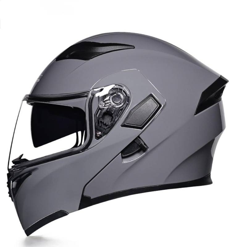 Hochklappen Motorrad-Helm Damen Männer Modulare Vollgesichtshelme HD-Objektiv PC-Doppelspiegel, DOT/ECE-geprüft, Crash Street Helme Vent Design, herausnehmbares Innenfutter,W-M(57~58cm) von XYLGJYT