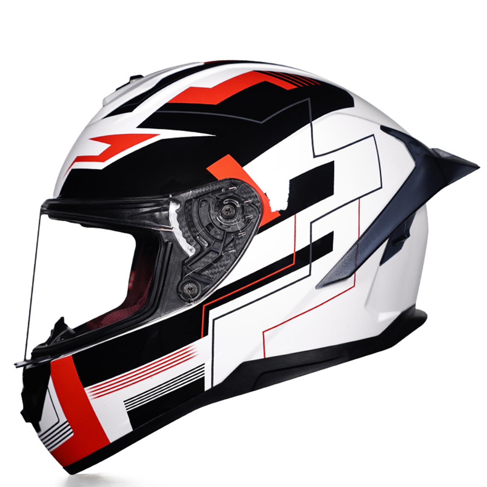 Motorradhelm Integrierter,modularer, aufklappbarer Motorradhelm, ECE/DOT-geprüft,belüftet und atmungsaktiv, Baumwollnetzfutter, längeres Heck,Integralhelm für Männer und Damen,F-M(54~55cm) von XYLGJYT