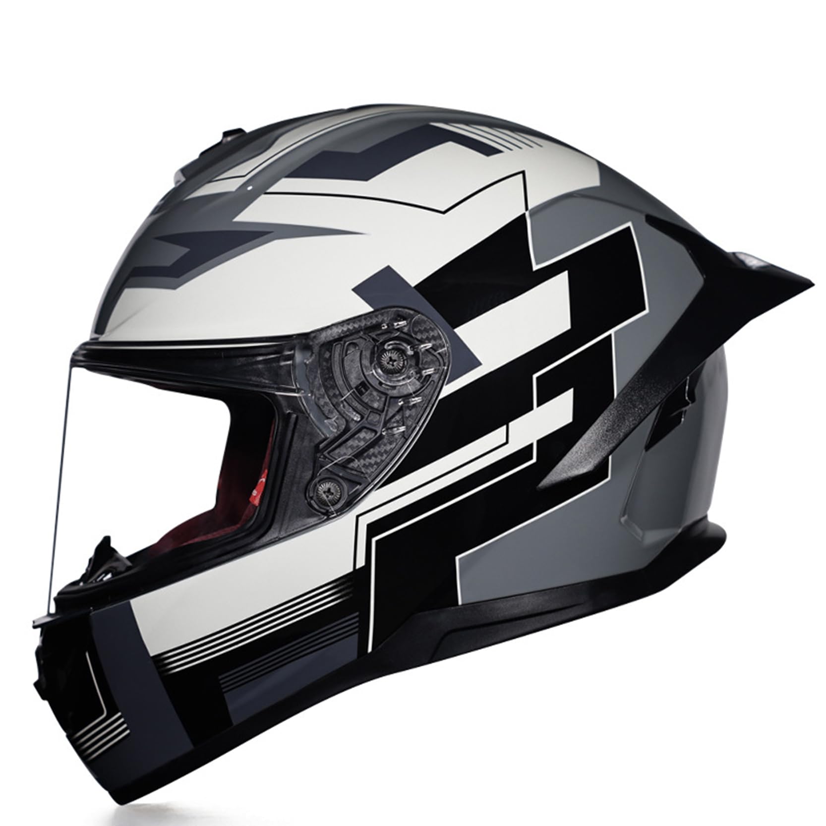 Motorradhelm Integrierter,modularer, aufklappbarer Motorradhelm, ECE/DOT-geprüft,belüftet und atmungsaktiv, Baumwollnetzfutter, längeres Heck,Integralhelm für Männer und Damen,G-M(54~55cm) von XYLGJYT