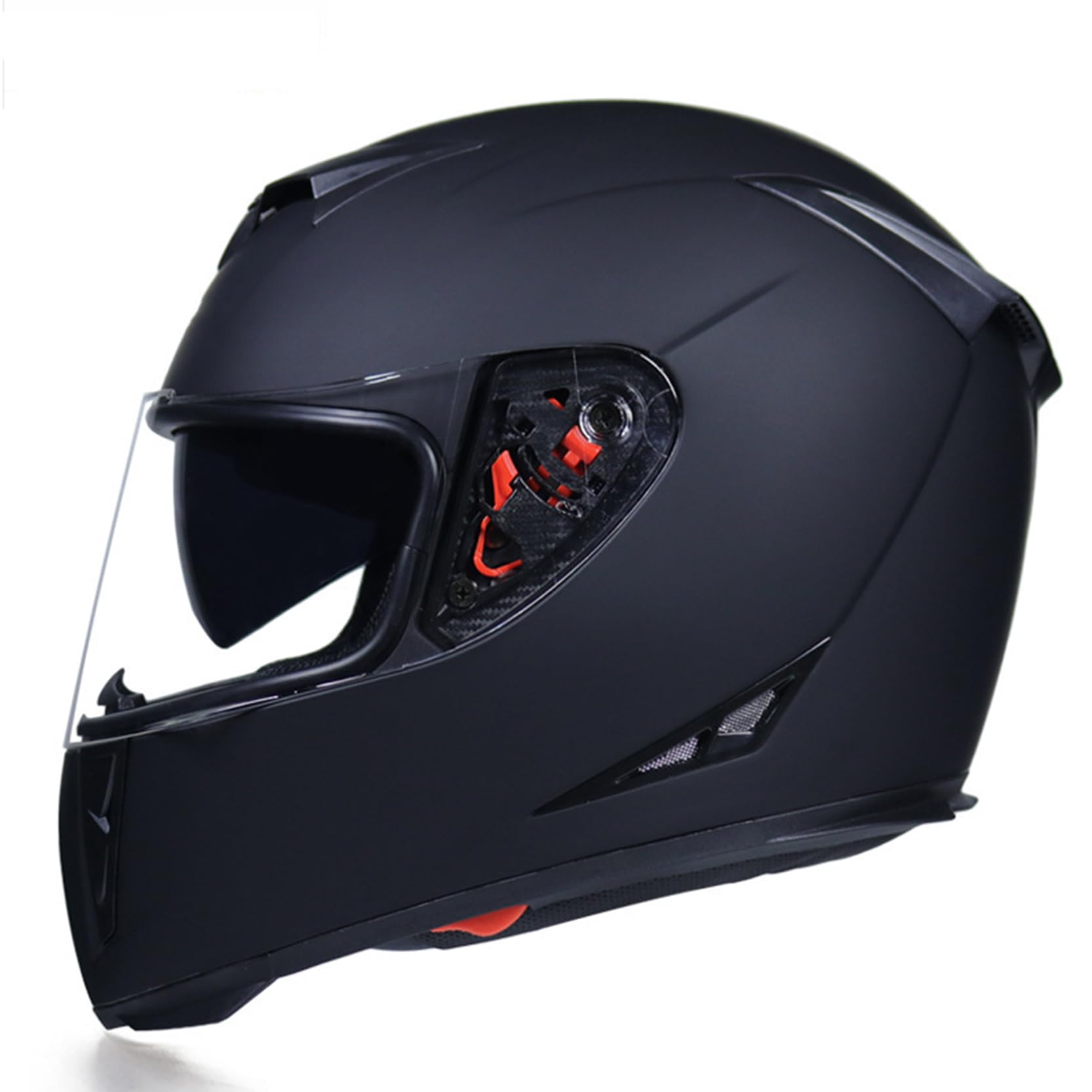 Motorradhelm Schwarz Aufklappbare modulare Helme DOT/ECE genehmigt, Full Face Helm Vent Design und Dual Visor Scooter Helm Crash Helm für Männer Frauen,A-XXL(60~61cm) von XYLGJYT