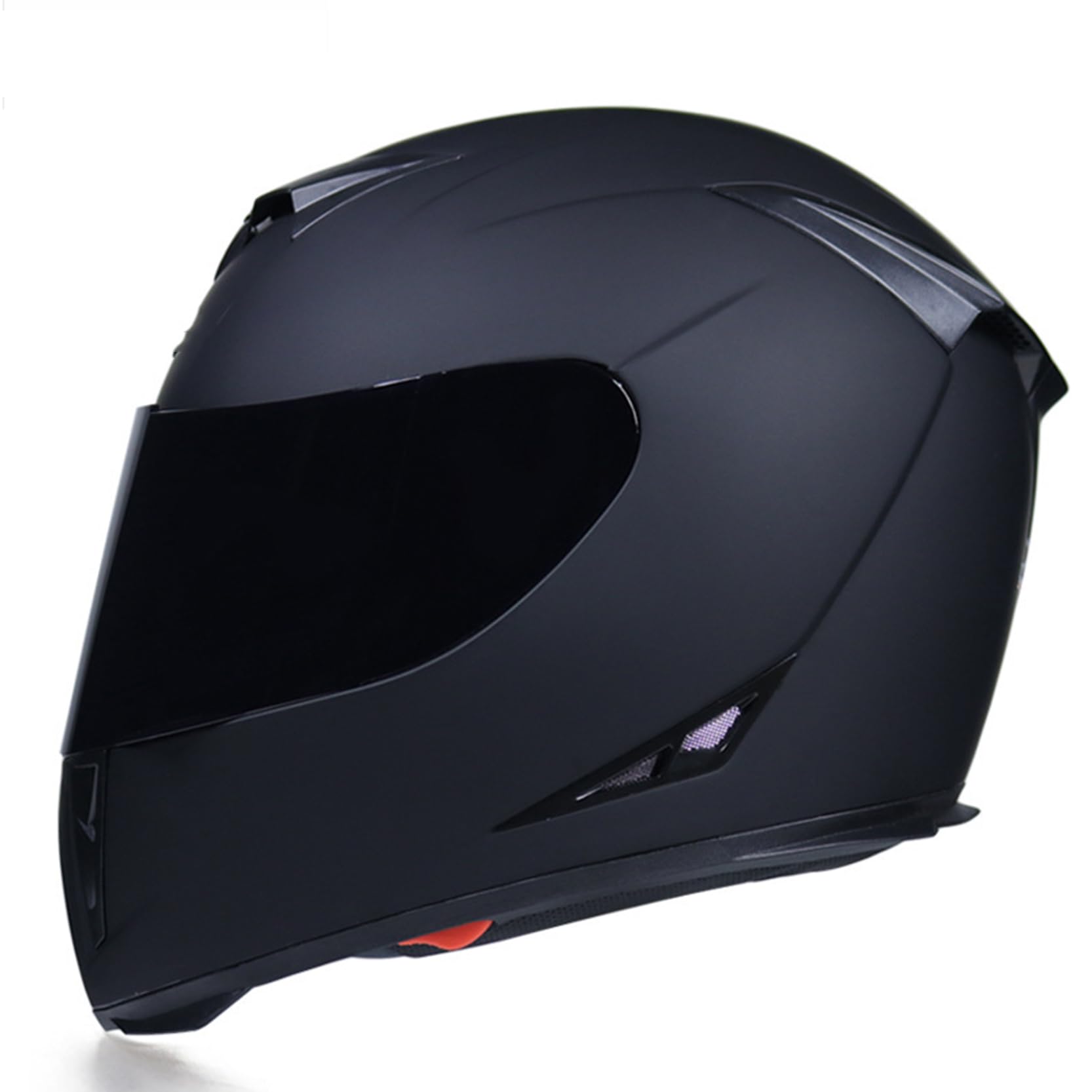 Motorradhelm Schwarz Aufklappbare modulare Helme DOT/ECE genehmigt, Full Face Helm Vent Design und Dual Visor Scooter Helm Crash Helm für Männer Frauen,B-L(56~57cm) von XYLGJYT