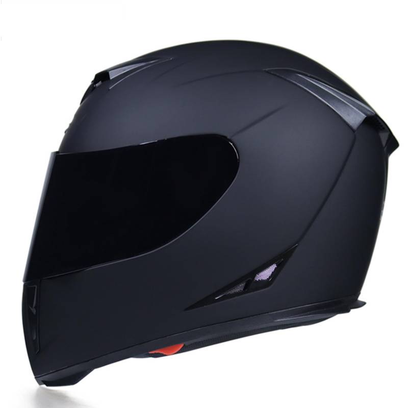 Motorradhelm Schwarz Aufklappbare modulare Helme DOT/ECE genehmigt, Full Face Helm Vent Design und Dual Visor Scooter Helm Crash Helm für Männer Frauen,B-XXL(60~61cm) von XYLGJYT