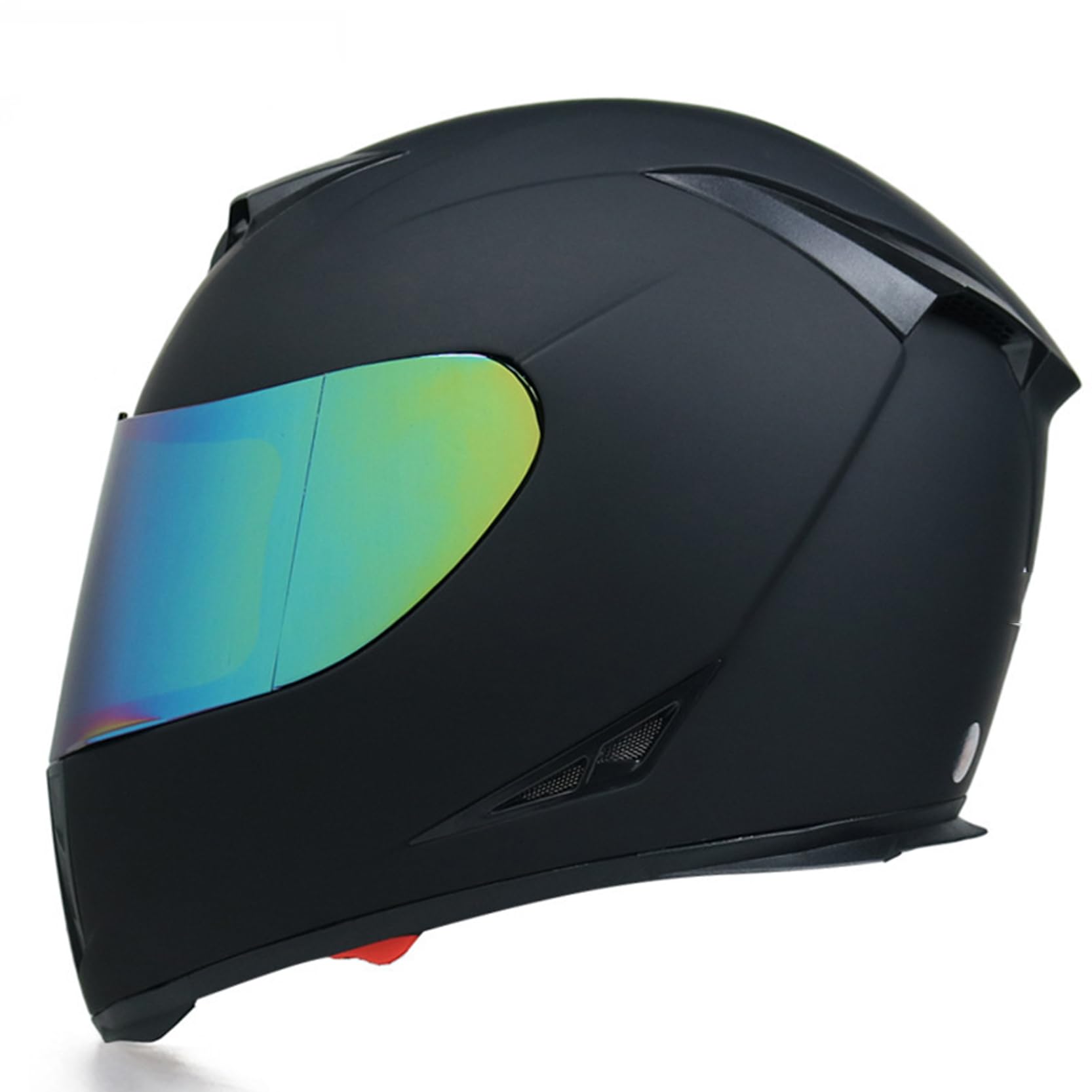 Motorradhelm Schwarz Aufklappbare modulare Helme DOT/ECE genehmigt, Full Face Helm Vent Design und Dual Visor Scooter Helm Crash Helm für Männer Frauen,C-M(54~55cm) von XYLGJYT