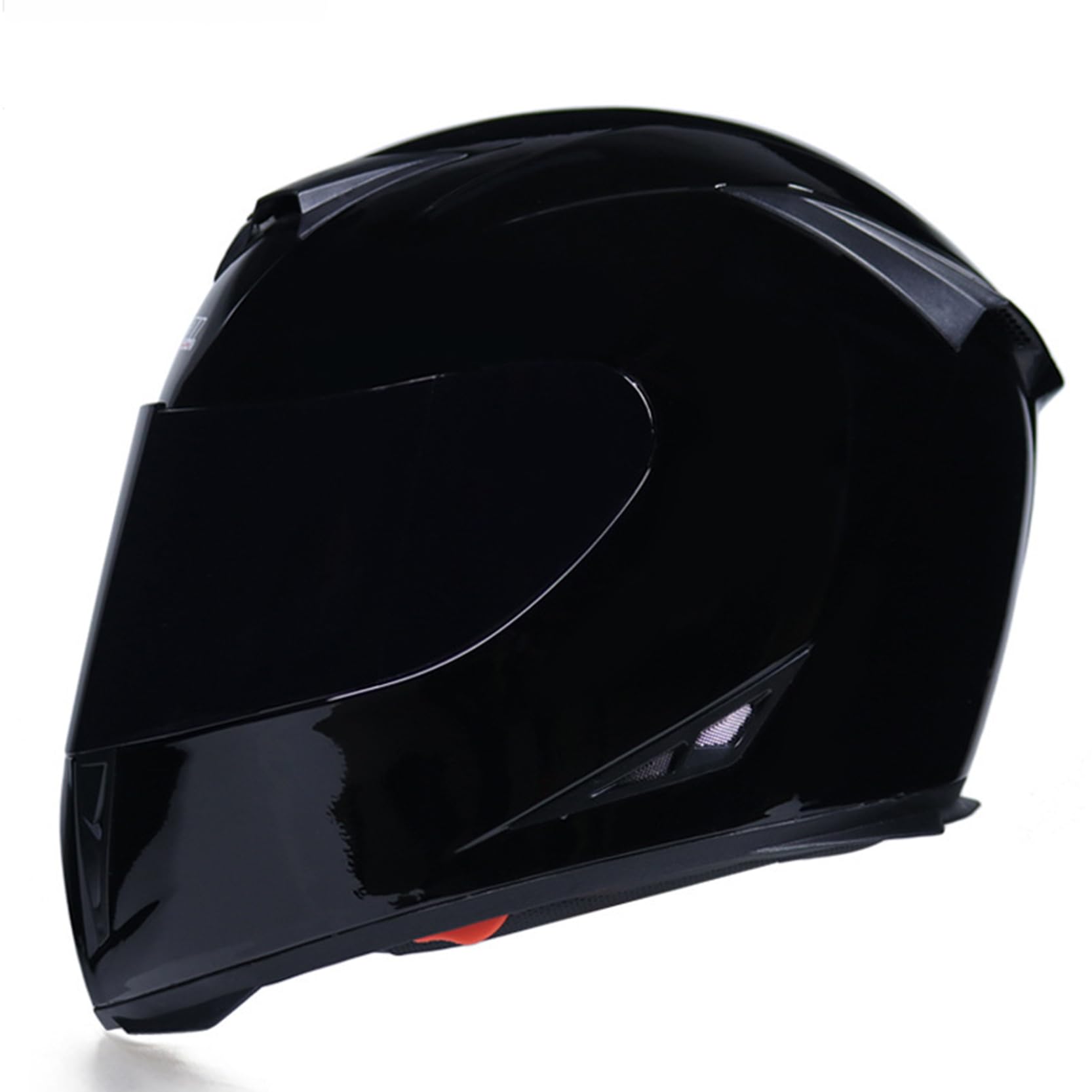 Motorradhelm Schwarz Aufklappbare modulare Helme DOT/ECE genehmigt, Full Face Helm Vent Design und Dual Visor Scooter Helm Crash Helm für Männer Frauen,D-L(56~57cm) von XYLGJYT