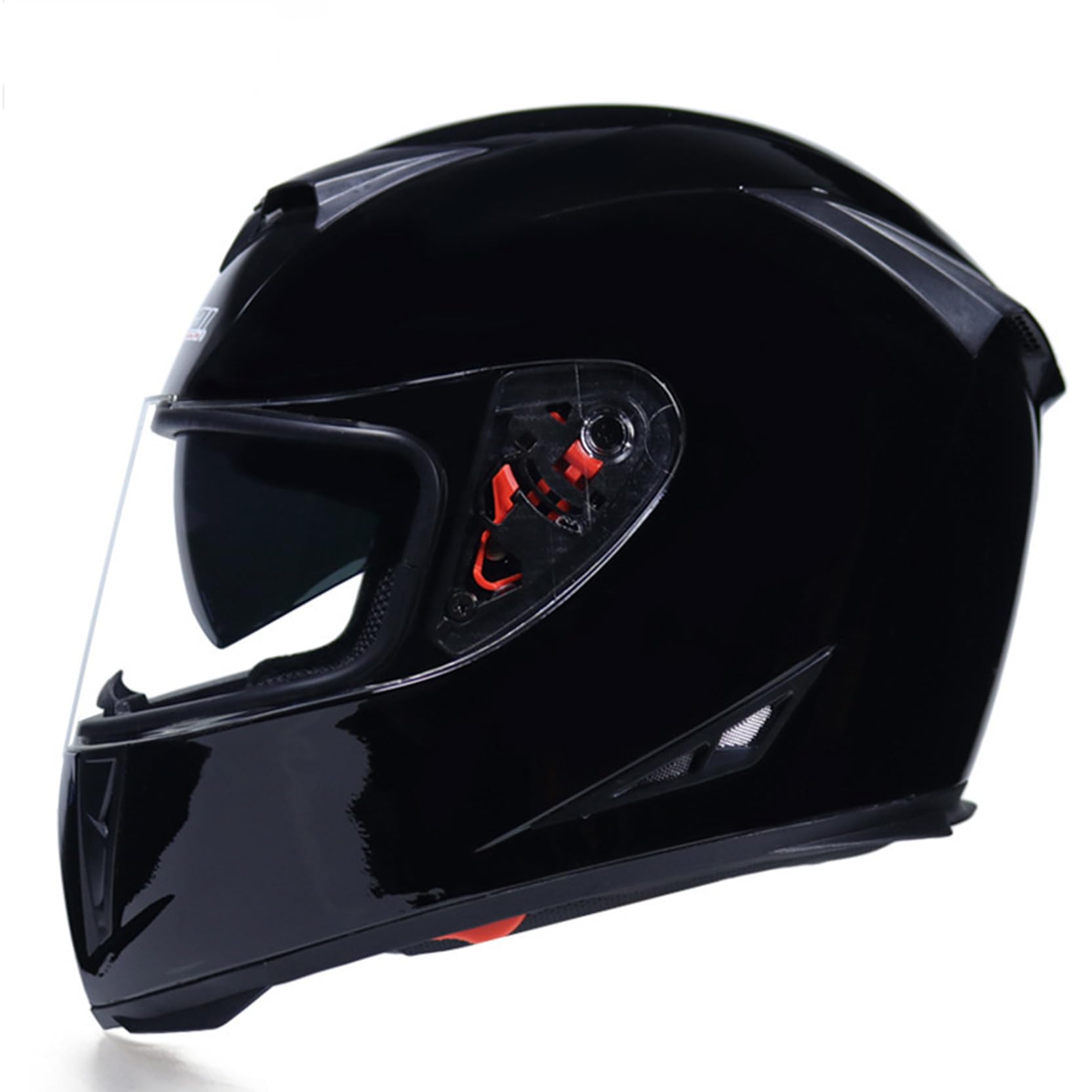 Motorradhelm Schwarz Aufklappbare modulare Helme DOT/ECE genehmigt, Full Face Helm Vent Design und Dual Visor Scooter Helm Crash Helm für Männer Frauen,E-M(54~55cm) von XYLGJYT