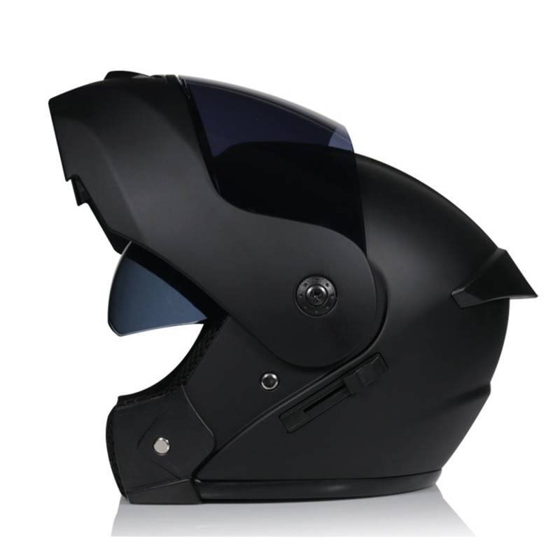 Vollgesichts-Motorrad-Helm Modularer integrierter Motorradhelm mit doppeltem Visier für Erwachsene, Männer und Frauen, bequemes, atmungsaktives Futter, DOT/ECE-geprüft,Black C-L(58~59cm) von XYLGJYT