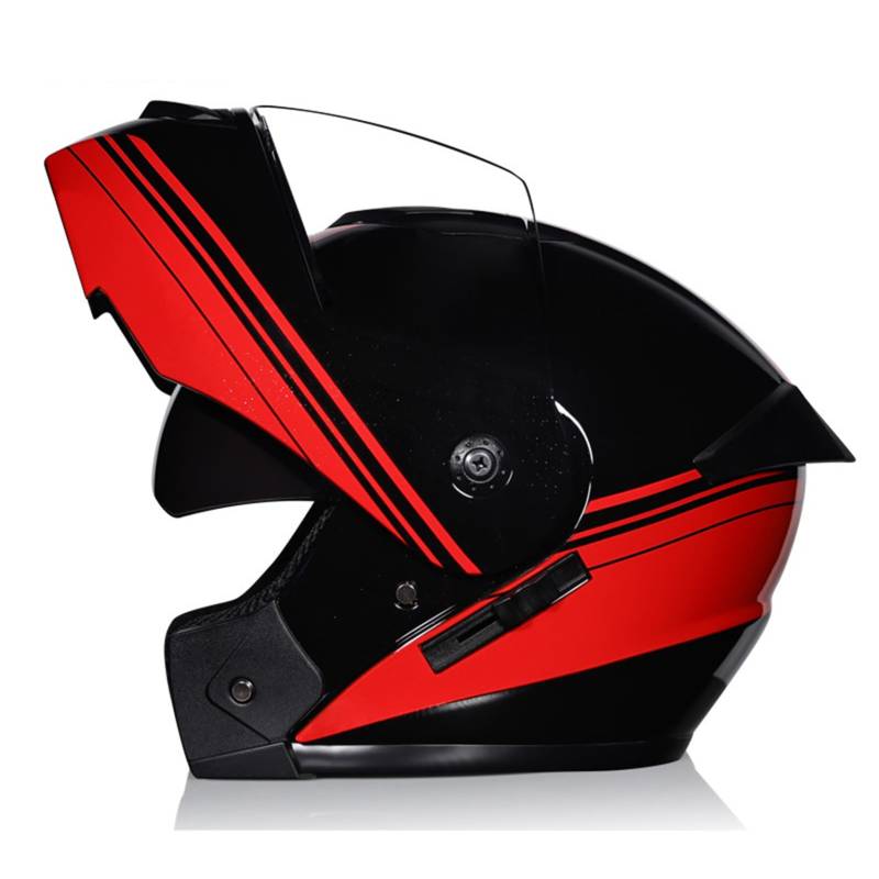 Vollgesichts-Motorrad-Helm Modularer integrierter Motorradhelm mit doppeltem Visier für Erwachsene, Männer und Frauen, bequemes, atmungsaktives Futter, DOT/ECE-geprüft,N-L(58~59cm) von XYLGJYT