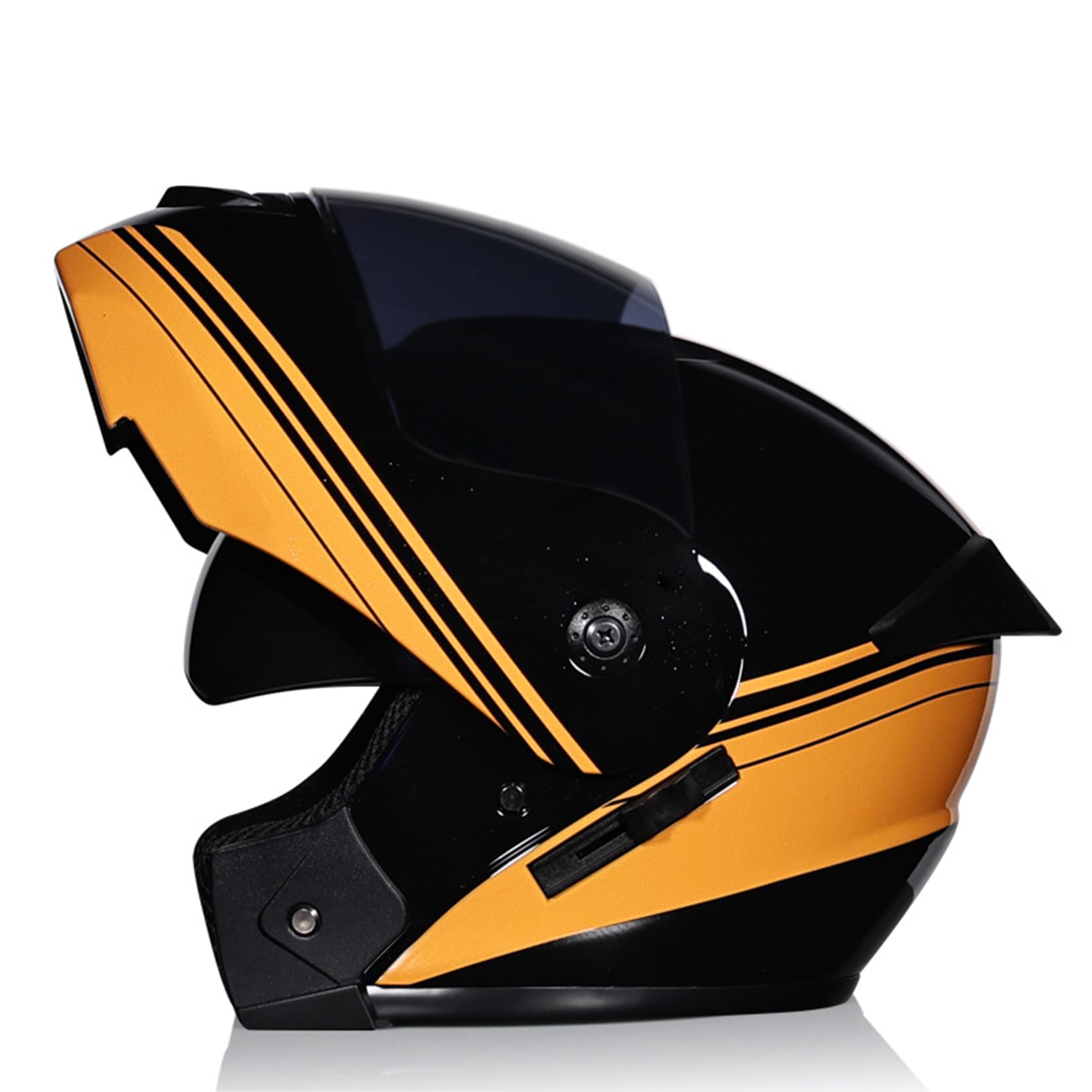 Vollgesichts-Motorrad-Helm Modularer integrierter Motorradhelm mit doppeltem Visier für Erwachsene, Männer und Frauen, bequemes, atmungsaktives Futter, DOT/ECE-geprüft,O-L(58~59cm) von XYLGJYT