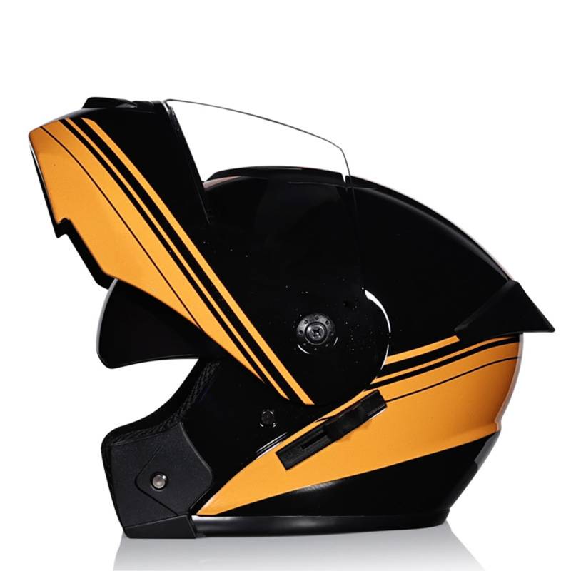 Vollgesichts-Motorrad-Helm Modularer integrierter Motorradhelm mit doppeltem Visier für Erwachsene, Männer und Frauen, bequemes, atmungsaktives Futter, DOT/ECE-geprüft,P-L(58~59cm) von XYLGJYT