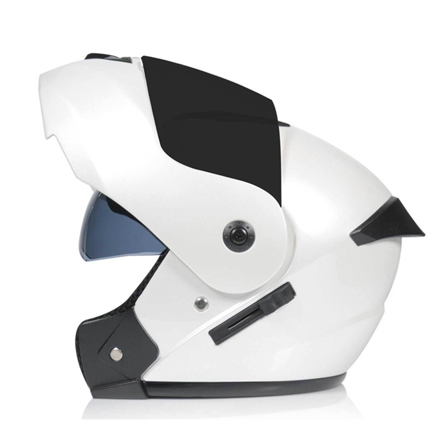 Vollgesichts-Motorrad-Helm Modularer integrierter Motorradhelm mit doppeltem Visier für Erwachsene, Männer und Frauen, bequemes, atmungsaktives Futter, DOT/ECE-geprüft,White F-L(58~59cm) von XYLGJYT