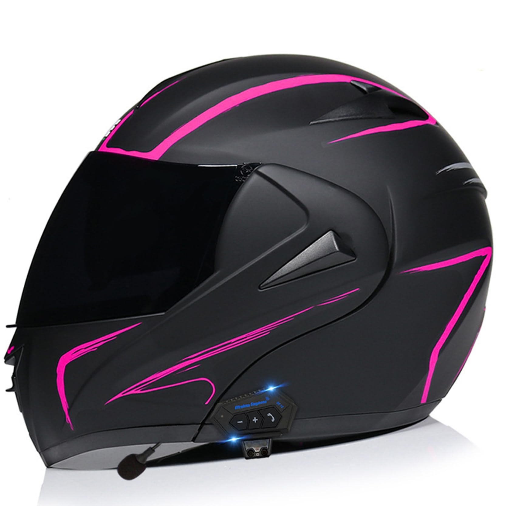 XYLGJYT Bluetooth-Modular-Motorradhelm, DOT/ECE-geprüft, 5 Linsenarten zur Auswahl, integrierter Integralhelm mit Doppelvisier, Klapphelm für Erwachsene, Männer und Frauen,G-S(54~55cm) von XYLGJYT