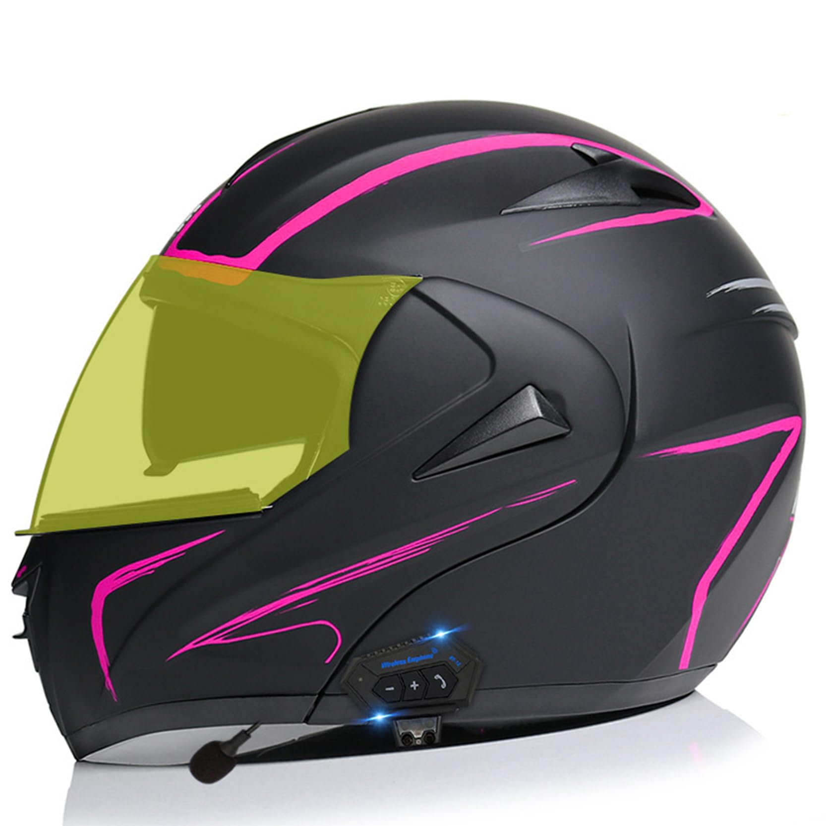 XYLGJYT Bluetooth-Modular-Motorradhelm, DOT/ECE-geprüft, 5 Linsenarten zur Auswahl, integrierter Integralhelm mit Doppelvisier, Klapphelm für Erwachsene, Männer und Frauen,I-L(58~59cm) von XYLGJYT