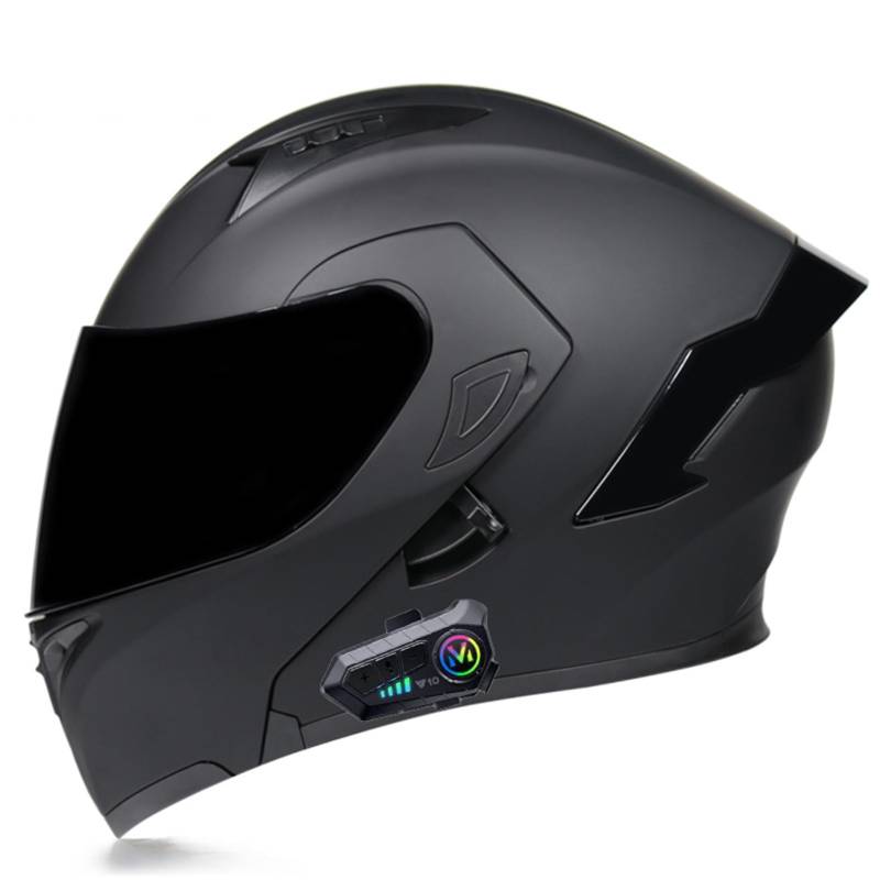 XYLGJYT Motorradhelm Bluetooth Modular Helme Integrierte Full Face Flip Up Motorradhelm, DOT/ECE genehmigt, Belüftung, Doppelvisier, warm, für Vier Jahreszeiten Männer und Frauen,F-L(56~57cm) von XYLGJYT