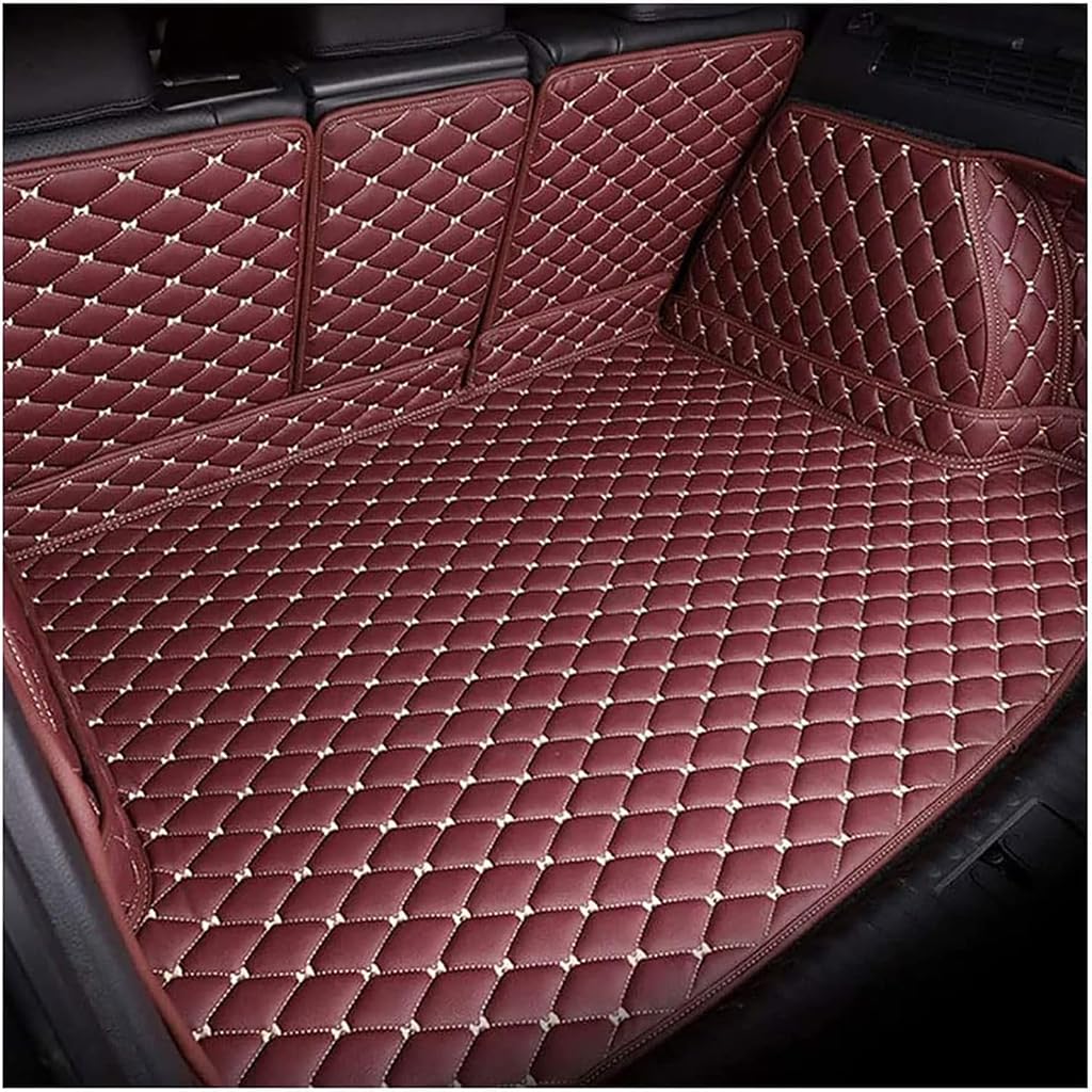 Auto Leder Kofferraummatte für Patriot (Without Speakers on The Right Side) 2007-2017, rutschfest Kofferraumwanne Schutzmatten Cargo Teppich ZubehöR,A-Wine red von XYPDMGRE