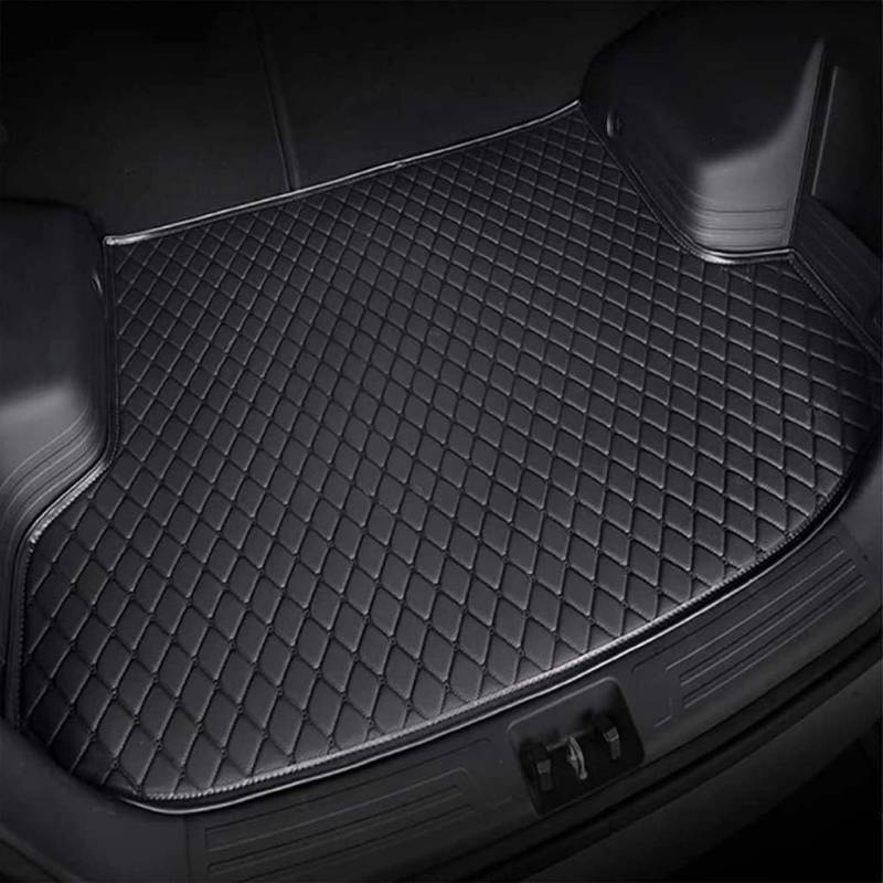 Auto Leder Kofferraummatte für Peugeot 307 Wagon 2001-2008, rutschfest Kratzfestem Kofferraumwanne Kofferraum Schutzmatten Cargo Teppich ZubehöR,A-All Black-Flat Surface von XYPDMGRE