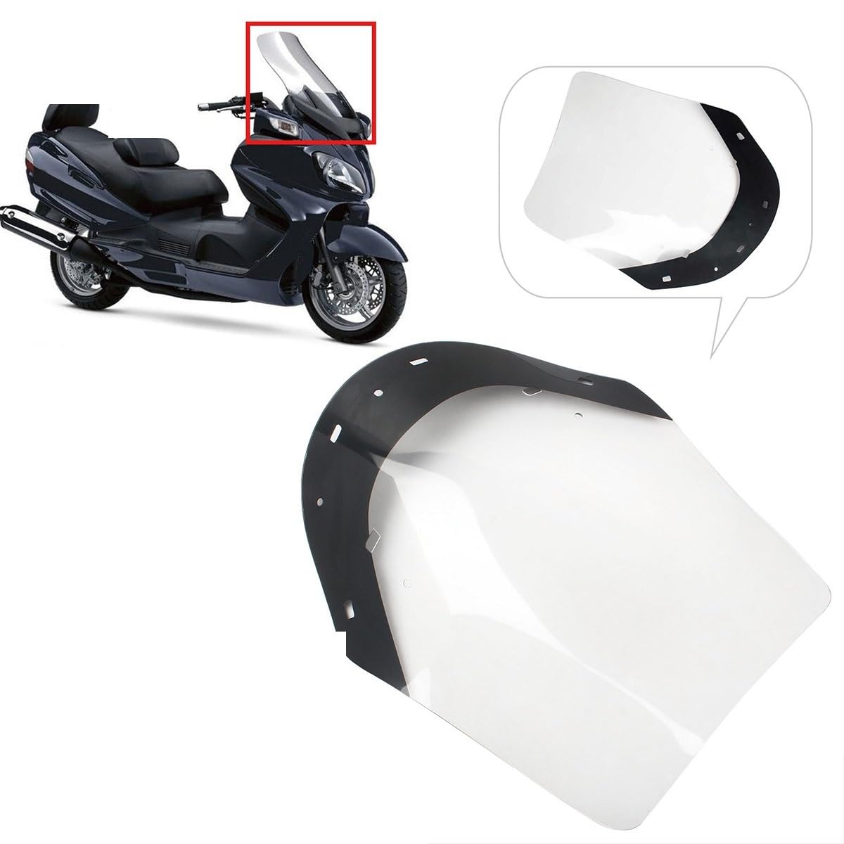 Windschutzscheibe Motorrad Motorrad Zubehör Wind Bildschirm Windschutzscheibe Schild Halterung Für S&uzuki Für Burgman 650 2006-2012 von XYSZQJZYP