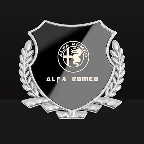 Auto Emblem Aufkleber, Für Alfa Romeo 4C 8C Giulia Stelvio Quadrifoglio GTV Tonale, Motorhaube Kofferraum Logo Heckklappen Buchstaben Selbstklebende Ersatz Dekoration,B von XYTUAT