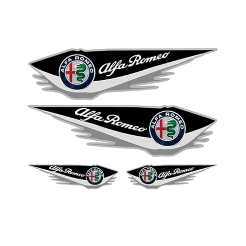 Auto Emblem Aufkleber, Für Alfa Romeo Alfa Alfetta Spider Brera Matta Mito Stelvio Giulia, Motorhaube Kofferraum Logo Heckklappen Buchstaben Selbstklebende Ersatz Dekoration von XYTUAT