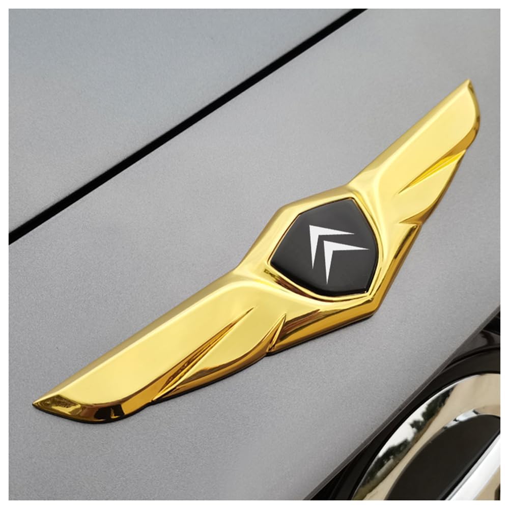 Auto Emblem Aufkleber, Für Citroen C3 C2 C3 XR C4 Cactus C4 Picasso C5 C6 DS3 DS4 DS5, Motorhaube Kofferraum Logo Heckklappen Buchstaben Selbstklebende Ersatz Dekoration,D von XYTUAT