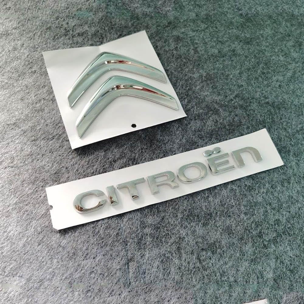 Auto Emblem Aufkleber, Für Citroen C4 C3 C5 Berlingo Celysee Cactus Picasso Aircross Saxo, Motorhaube Kofferraum Logo Heckklappen Buchstaben Selbstklebende Ersatz Dekoration von XYTUAT