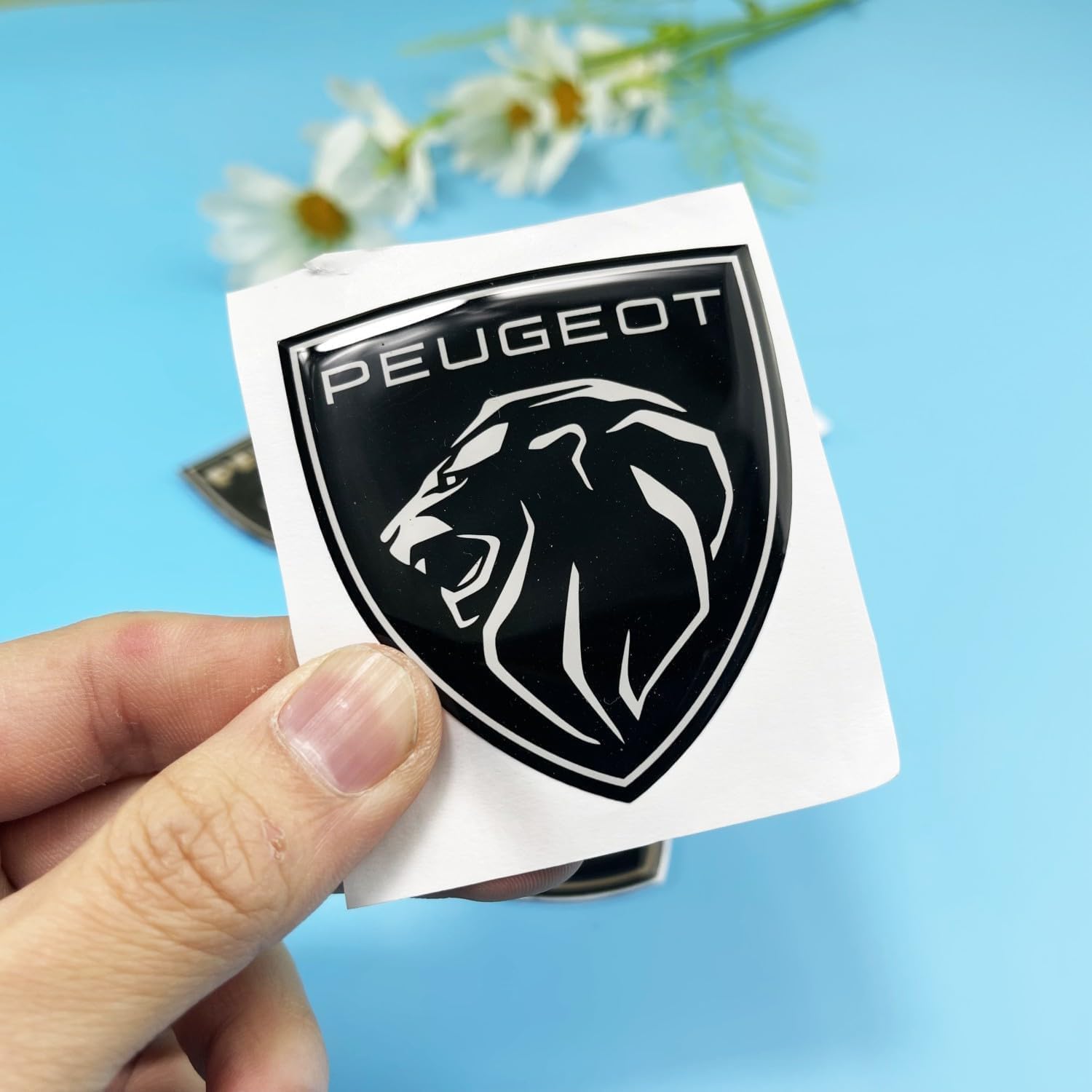 Auto Emblem Aufkleber, Für Peugeot, Motorhaube Kofferraum Logo Heckklappen Buchstaben Selbstklebende Ersatz Dekoration,B von XYTUAT