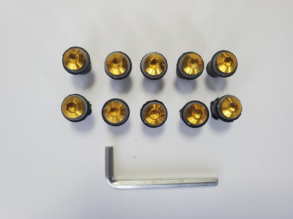 XYTlabs Motorrad-Windschutzscheibenschrauben, M5 x 16 mm, Windschutzscheiben-Mutter-Verschluss für NSR250R 94 95 96 1994 1995 1996 NSR 250 RGold von XYTlabs