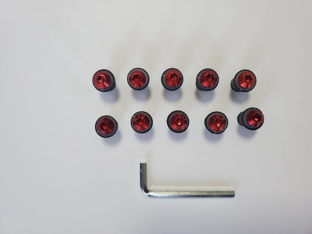 XYTlabs Motorrad-Windschutzscheibenschrauben, M5 x 16 mm, Windschutzscheiben-Mutter-Verschluss für ZX9R 94 95 96 97 1994 1995 1996 1997 ZX-9R, Rot von XYTlabs