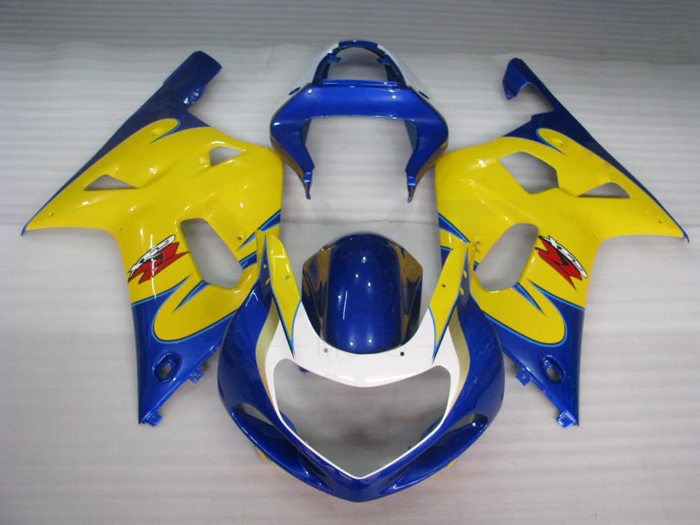 XYTlabs Spritzguss-Kunststoff-Verkleidungsset für 01 02 03 GSX-R750 2001 2002 2003 GSX-R600 gelb-blaue Verkleidungs-Set 059UB von XYTlabs