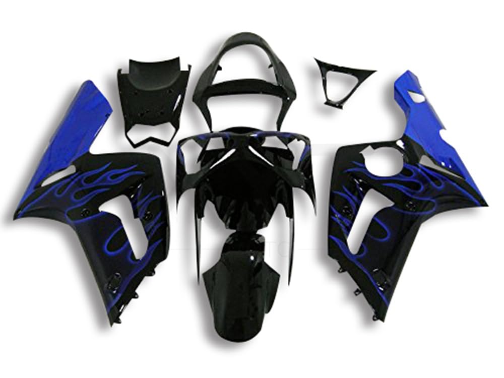 XYTlabs Spritzguss-Kunststoff-Verkleidungsset für 03 04 ZX6R ZX-6R 636 2003 2004 ZX6R 636 Blau Schwarz Verkleidungen Set 060ZW von XYTlabs