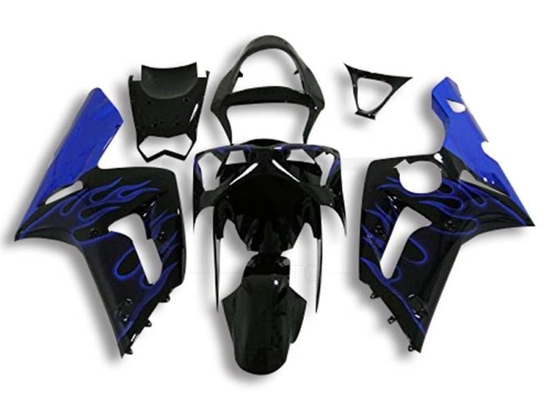 XYTlabs Spritzguss-Kunststoff-Verkleidungsset für 03 04 ZX6R ZX-6R 636 2003 2004 ZX6R 636 Blau Schwarz Verkleidungen Set 060ZW von XYTlabs