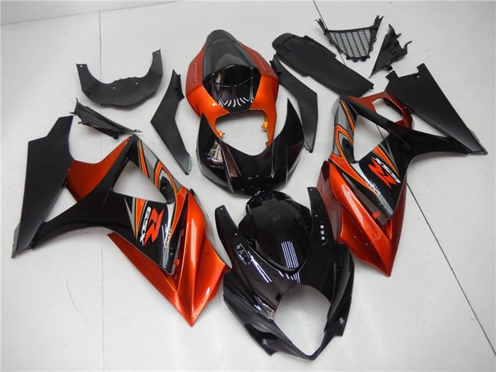 XYTlabs Spritzguss-Kunststoff-Verkleidungsset für 07 08 GSXR1000 K7 2007 2008 GSXR 1000 GSX R1000 K7 orange-schwarz Verkleidungs-Set 015ZH von XYTlabs